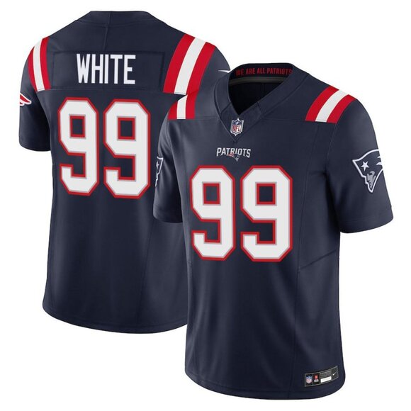 Mens or Youths Choose Keion White Navy Stitched Vapor Jersey